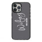 Personalised Wifey iPhone 13 Pro Max Black Impact Case on Silver phone