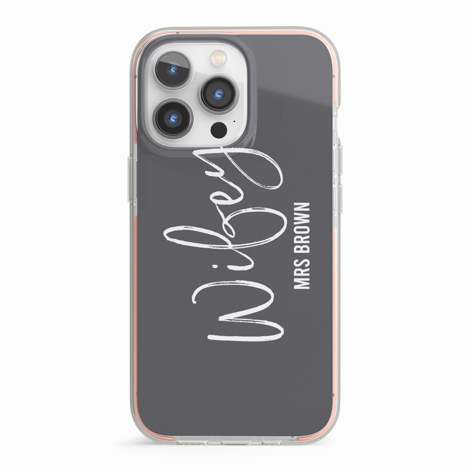Personalised Wifey iPhone 13 Pro TPU Impact Case with Pink Edges
