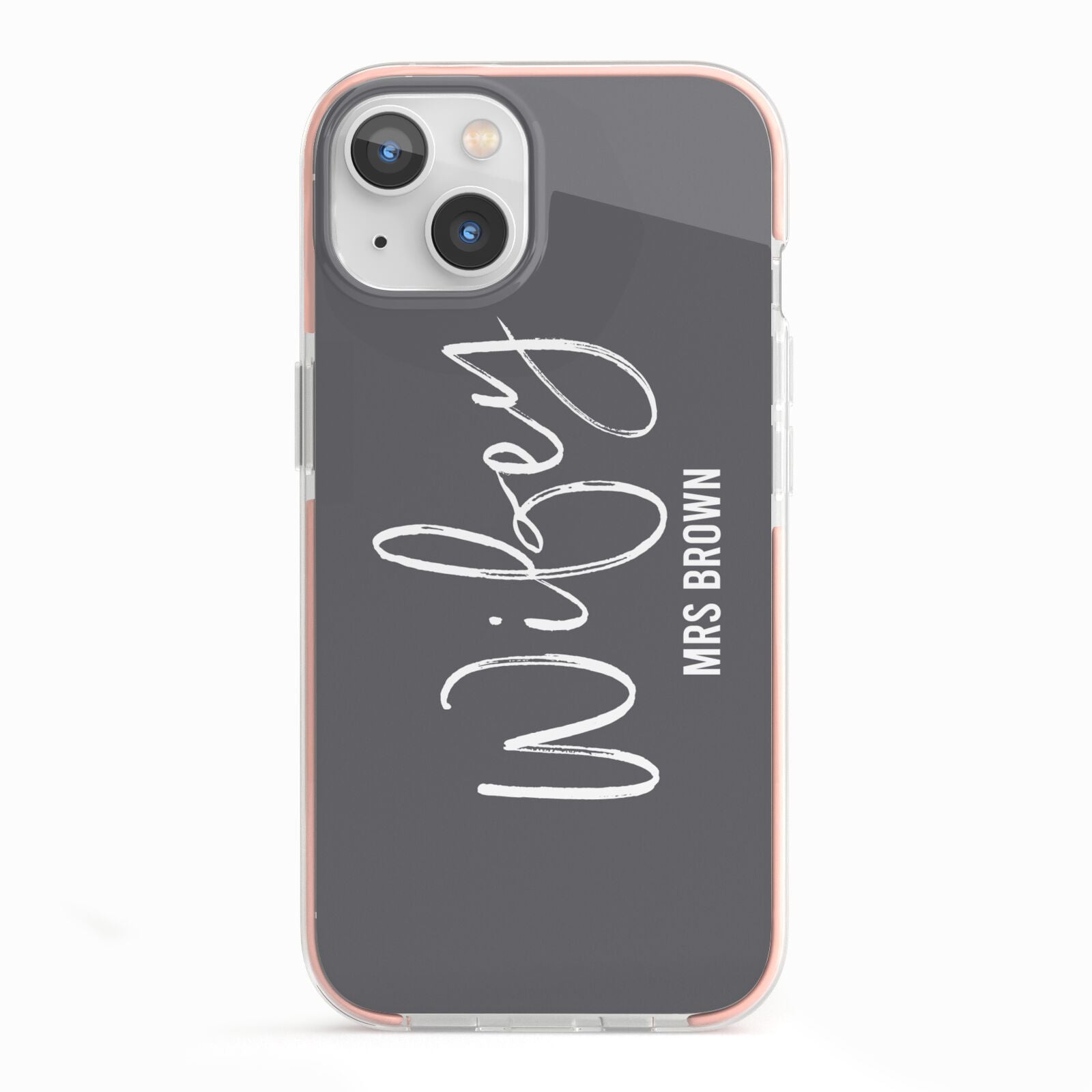 Personalised Wifey iPhone 13 TPU Impact Case with Pink Edges