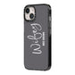 Personalised Wifey iPhone 14 Black Impact Case Side Angle on Silver phone