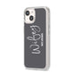 Personalised Wifey iPhone 14 Clear Tough Case Starlight Angled Image