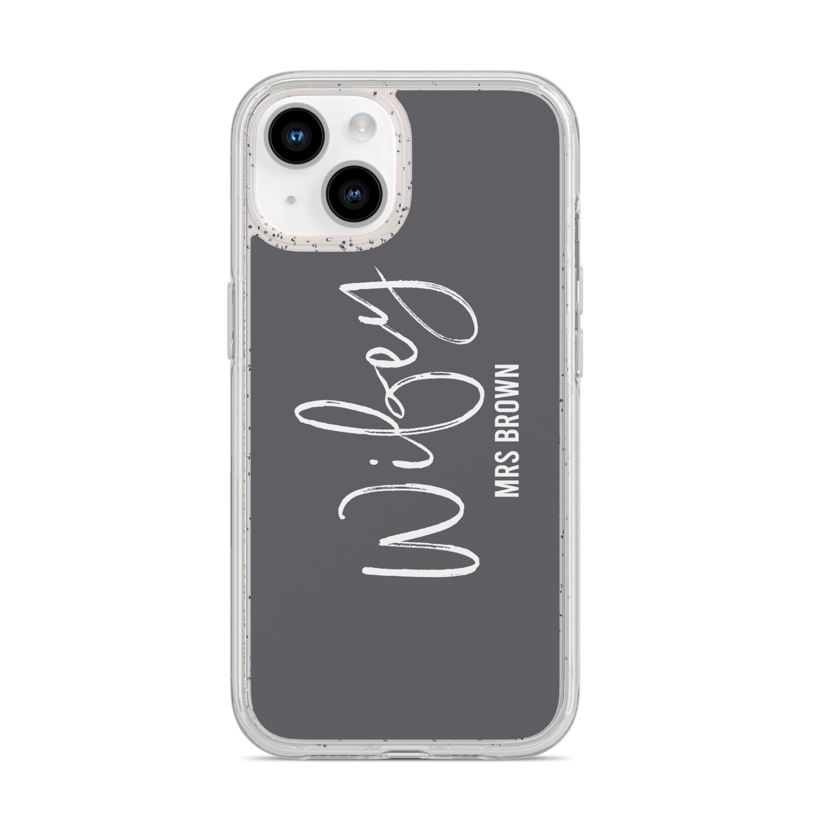 Personalised Wifey iPhone 14 Glitter Tough Case Starlight