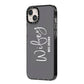 Personalised Wifey iPhone 14 Plus Black Impact Case Side Angle on Silver phone