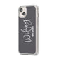 Personalised Wifey iPhone 14 Plus Clear Tough Case Starlight Angled Image