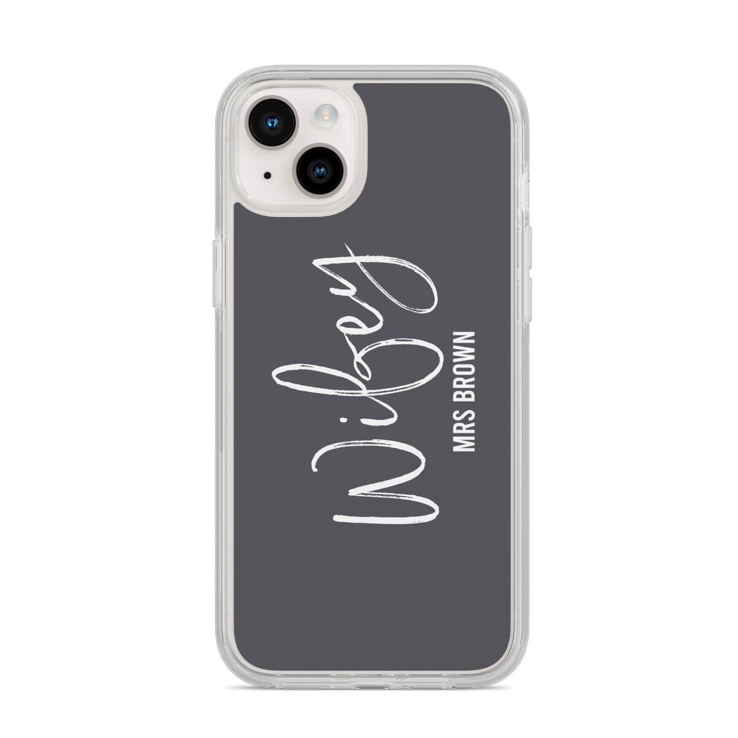 Personalised Wifey iPhone 14 Plus Clear Tough Case Starlight