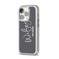 Personalised Wifey iPhone 14 Pro Clear Tough Case Silver Angled Image