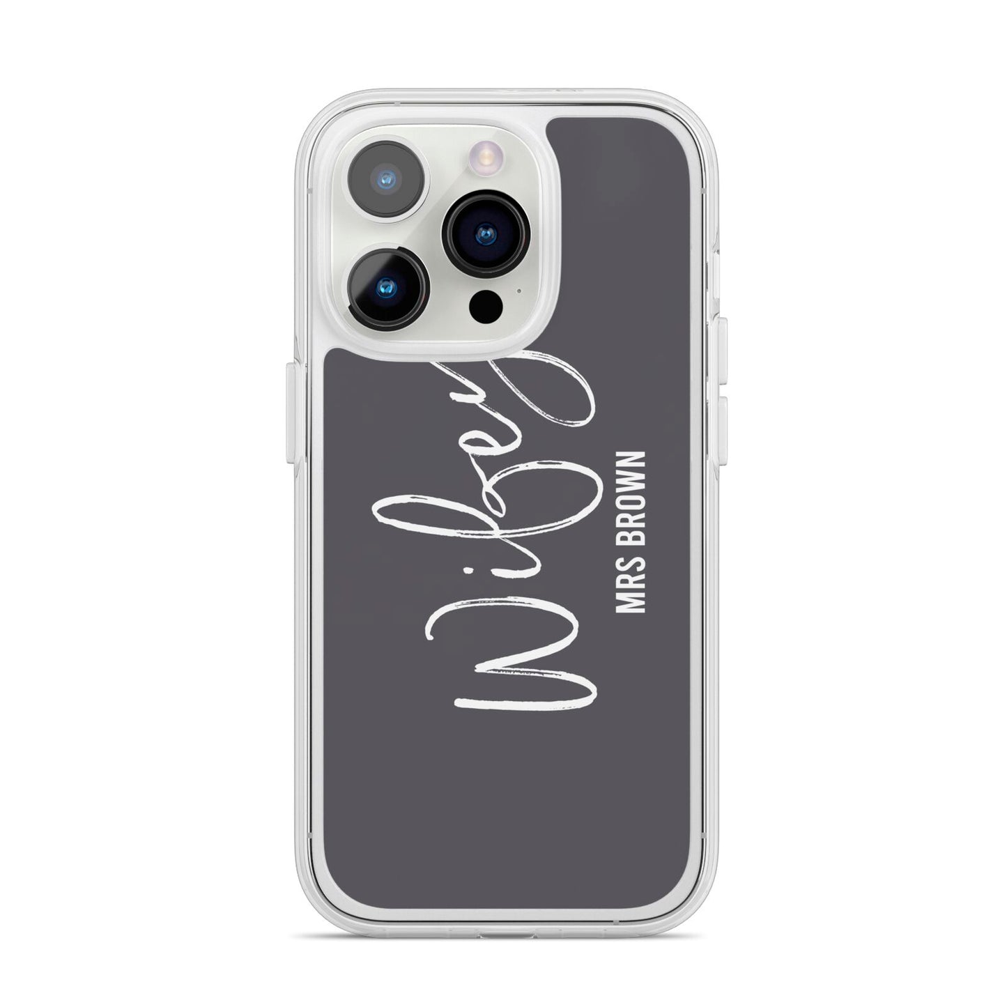 Personalised Wifey iPhone 14 Pro Clear Tough Case Silver
