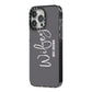 Personalised Wifey iPhone 14 Pro Max Black Impact Case Side Angle on Silver phone