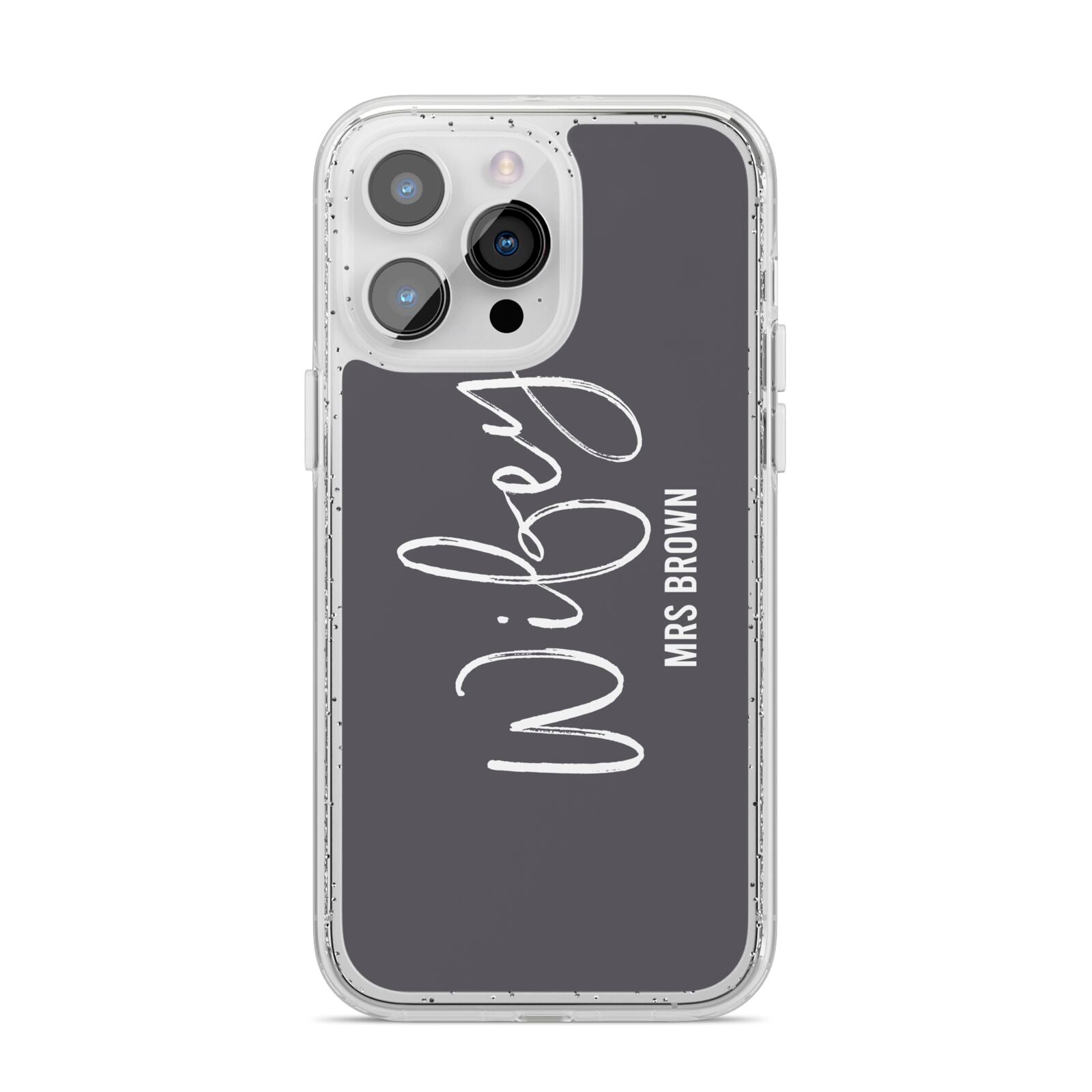 Personalised Wifey iPhone 14 Pro Max Glitter Tough Case Silver