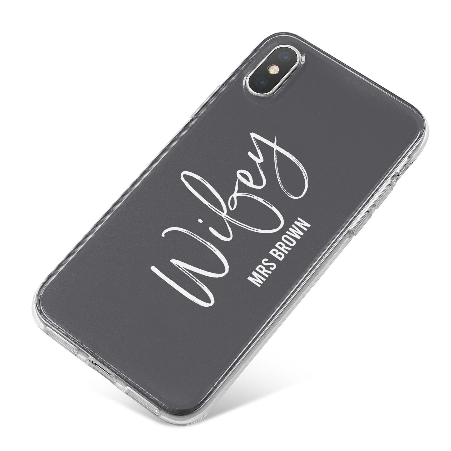 Personalised Wifey iPhone X Bumper Case on Silver iPhone