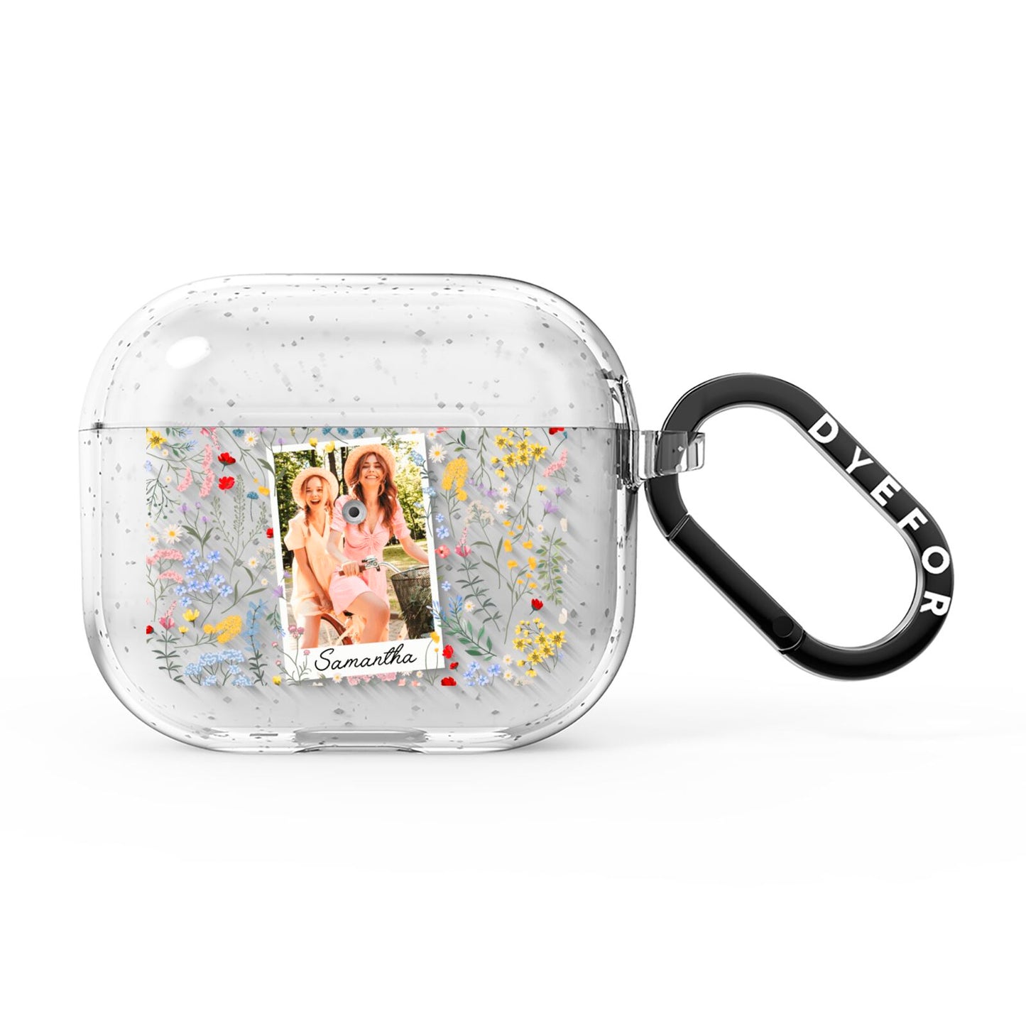 Personalised Wild Flowers Photo AirPods Glitter Case 3rd Gen