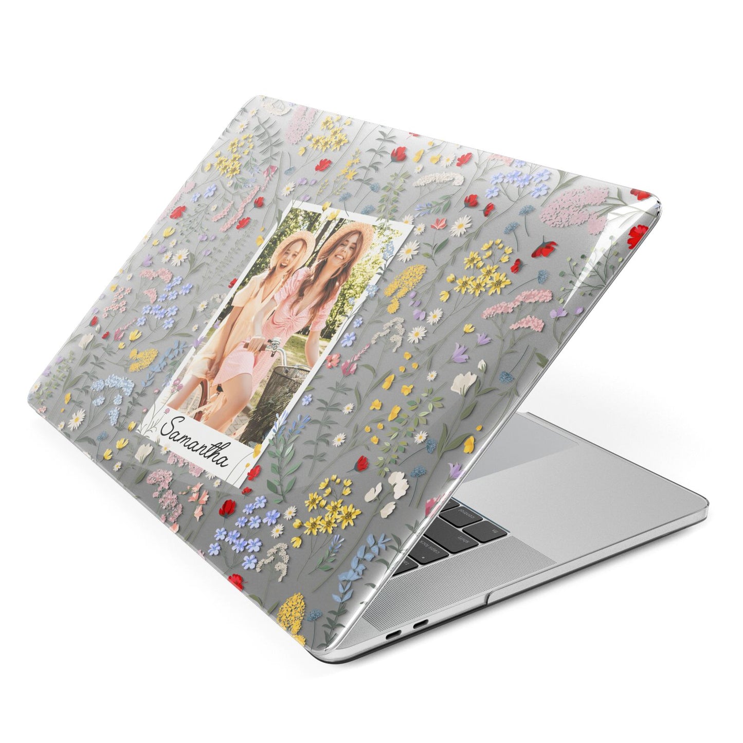 Personalised Wild Flowers Photo Apple MacBook Case Side View