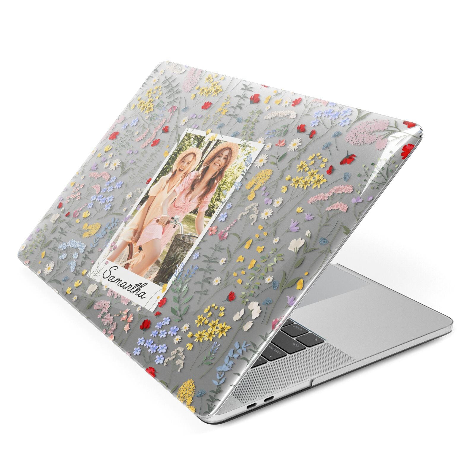 Personalised Wild Flowers Photo Apple MacBook Case Side View