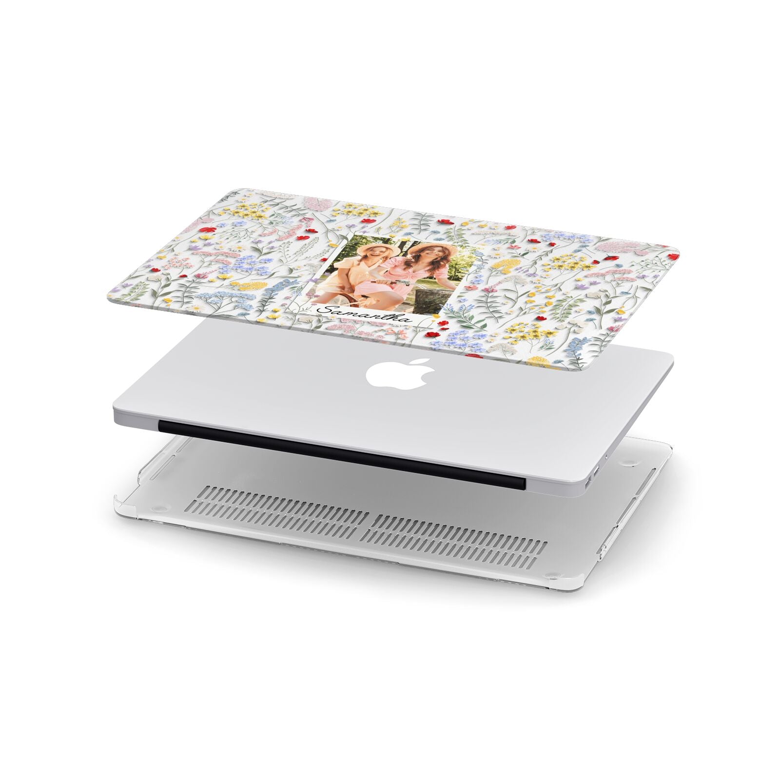 Personalised Wild Flowers Photo Apple MacBook Case in Detail