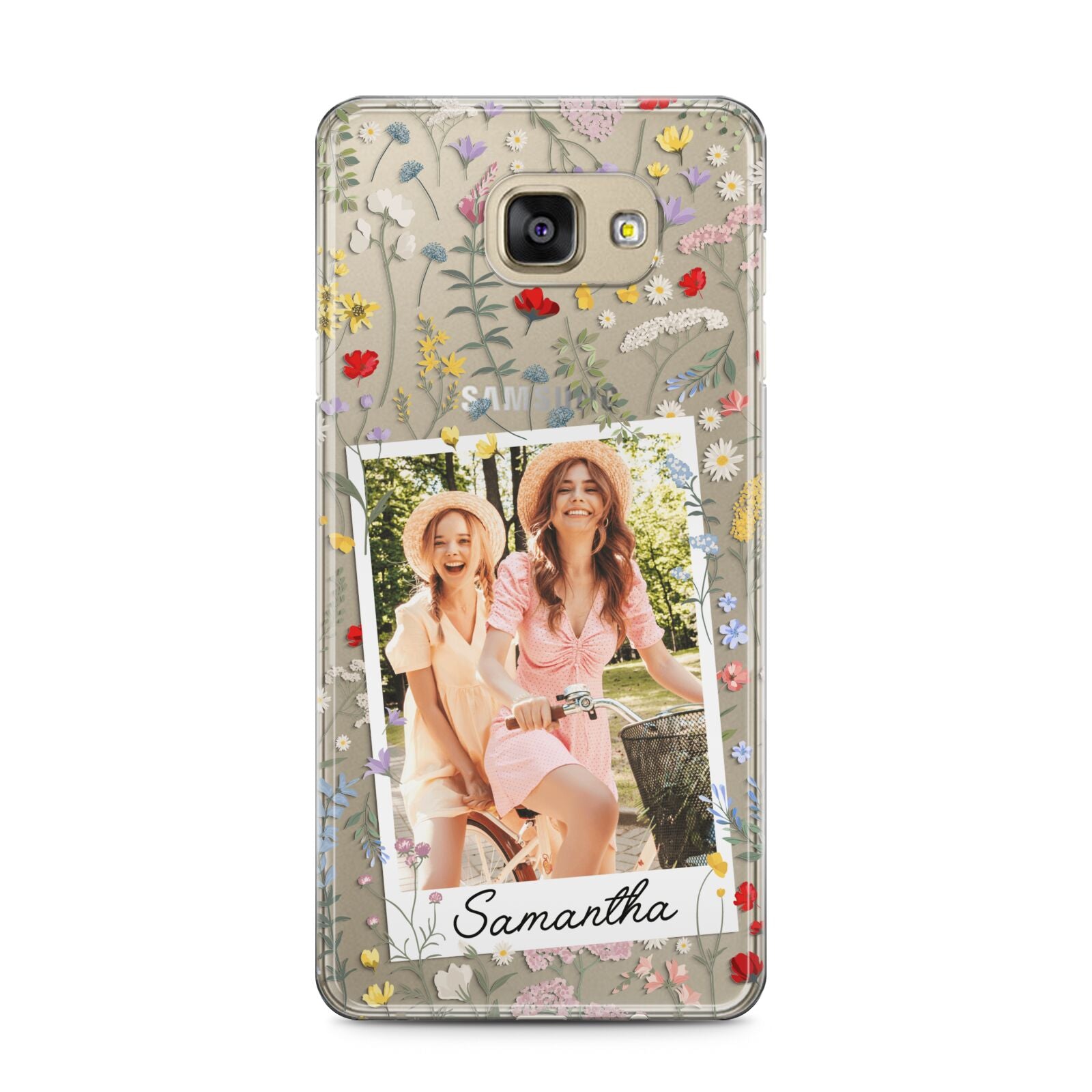 Personalised Wild Flowers Photo Samsung Galaxy A5 2016 Case on gold phone