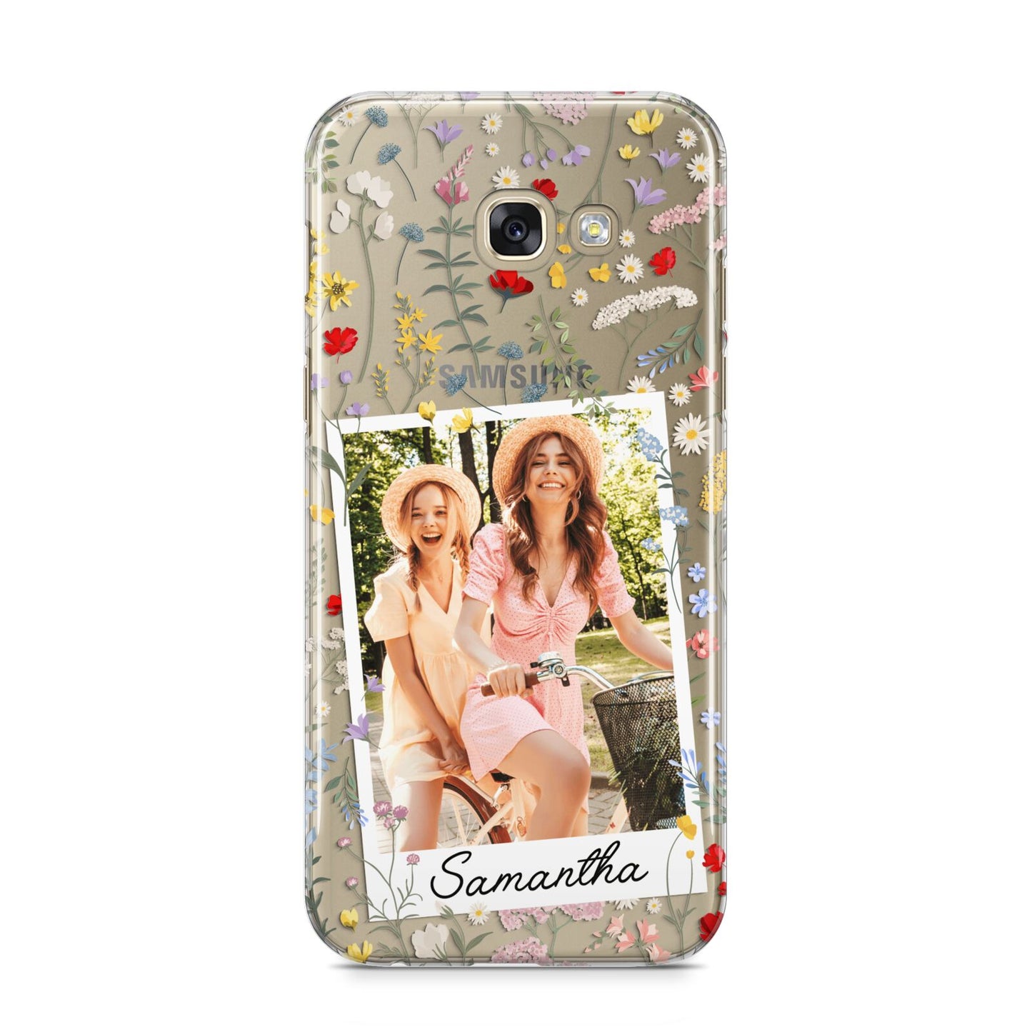 Personalised Wild Flowers Photo Samsung Galaxy A5 2017 Case on gold phone