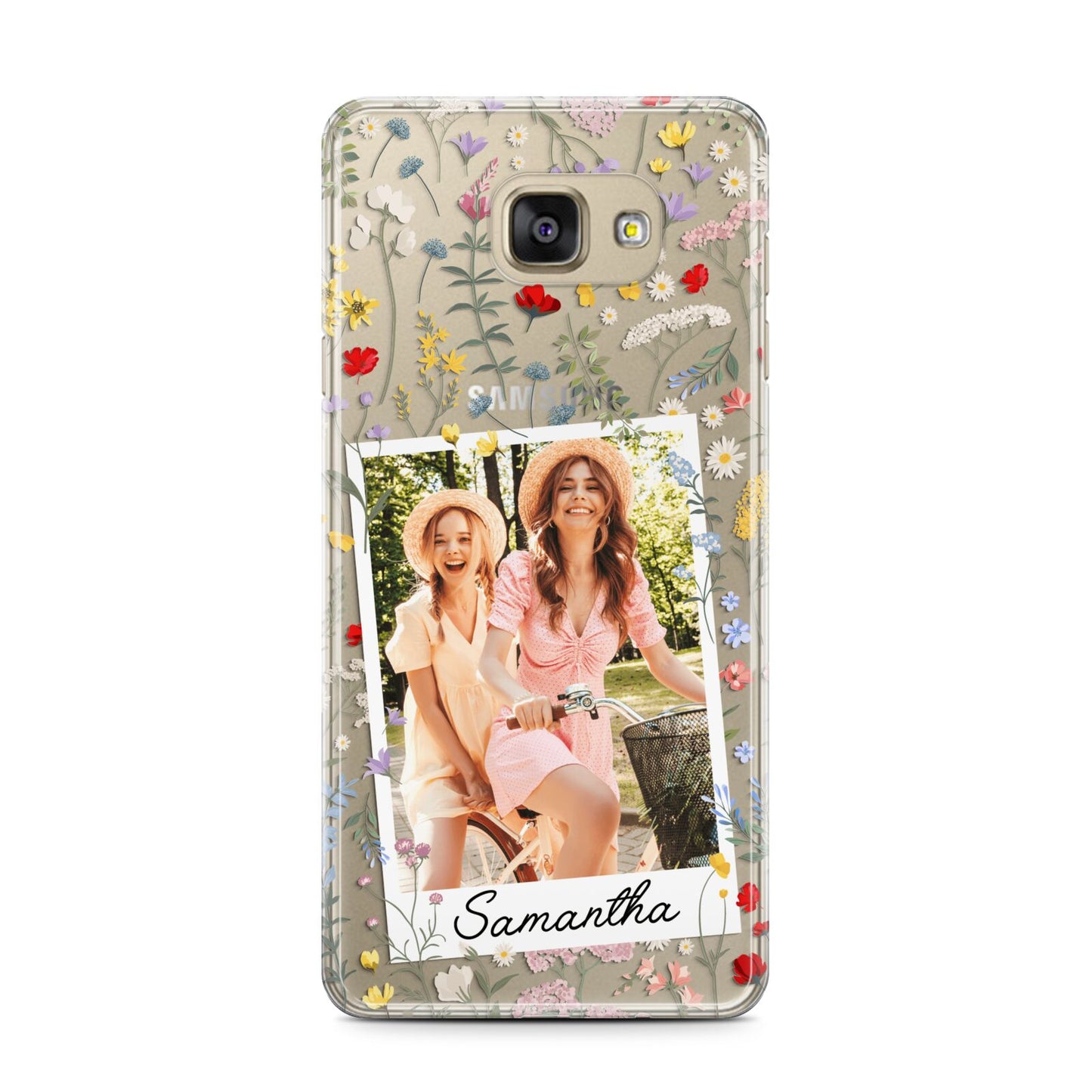 Personalised Wild Flowers Photo Samsung Galaxy A7 2016 Case on gold phone