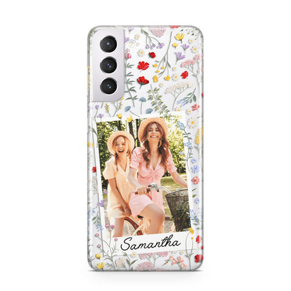 Personalised Wild Flowers Photo Samsung S21 Case