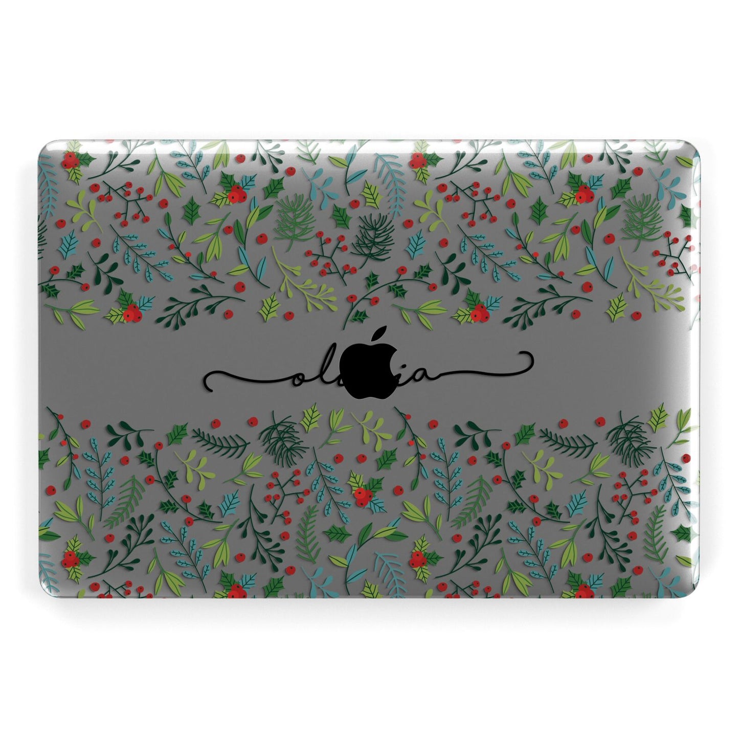 Personalised Winter Floral Apple MacBook Case