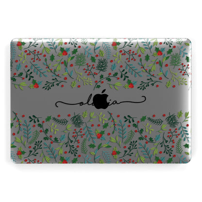 Personalised Winter Floral Apple MacBook Case