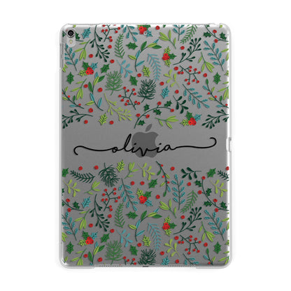 Personalised Winter Floral Apple iPad Silver Case