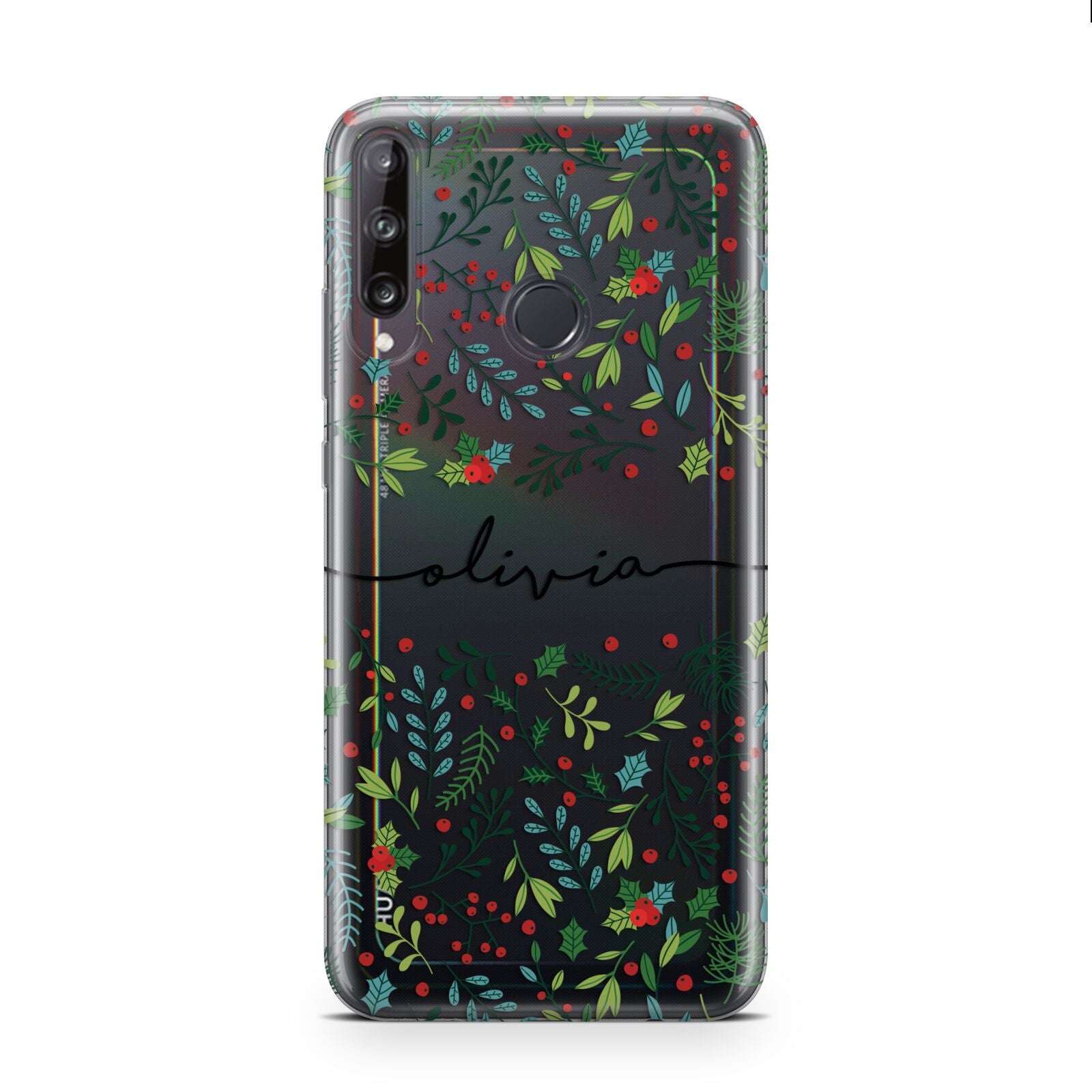 Personalised Winter Floral Huawei P40 Lite E Phone Case