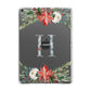 Personalised Winter Monogram Clear Floral Apple iPad Grey Case