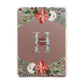 Personalised Winter Monogram Clear Floral Apple iPad Rose Gold Case