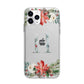 Personalised Winter Monogram Clear Floral Apple iPhone 11 Pro Max in Silver with Bumper Case