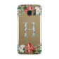 Personalised Winter Monogram Clear Floral Samsung Galaxy Case