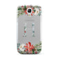 Personalised Winter Monogram Clear Floral Samsung Galaxy S4 Mini Case