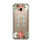 Personalised Winter Monogram Clear Floral Samsung Galaxy S8 Plus Case