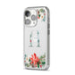 Personalised Winter Monogram Clear Floral iPhone 14 Pro Clear Tough Case Silver Angled Image