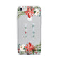 Personalised Winter Monogram Clear Floral iPhone 7 Bumper Case on Silver iPhone