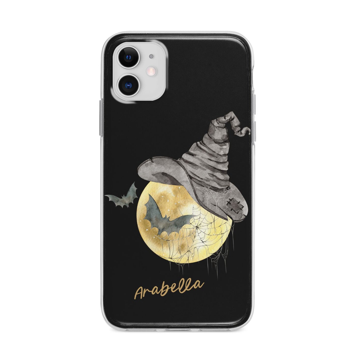 Personalised Witchy Moon Apple iPhone 11 in White with Bumper Case