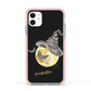 Personalised Witchy Moon Apple iPhone 11 in White with Pink Impact Case