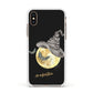 Personalised Witchy Moon Apple iPhone Xs Impact Case White Edge on Gold Phone