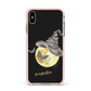 Personalised Witchy Moon Apple iPhone Xs Max Impact Case Pink Edge on Gold Phone