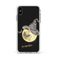 Personalised Witchy Moon Apple iPhone Xs Max Impact Case White Edge on Silver Phone