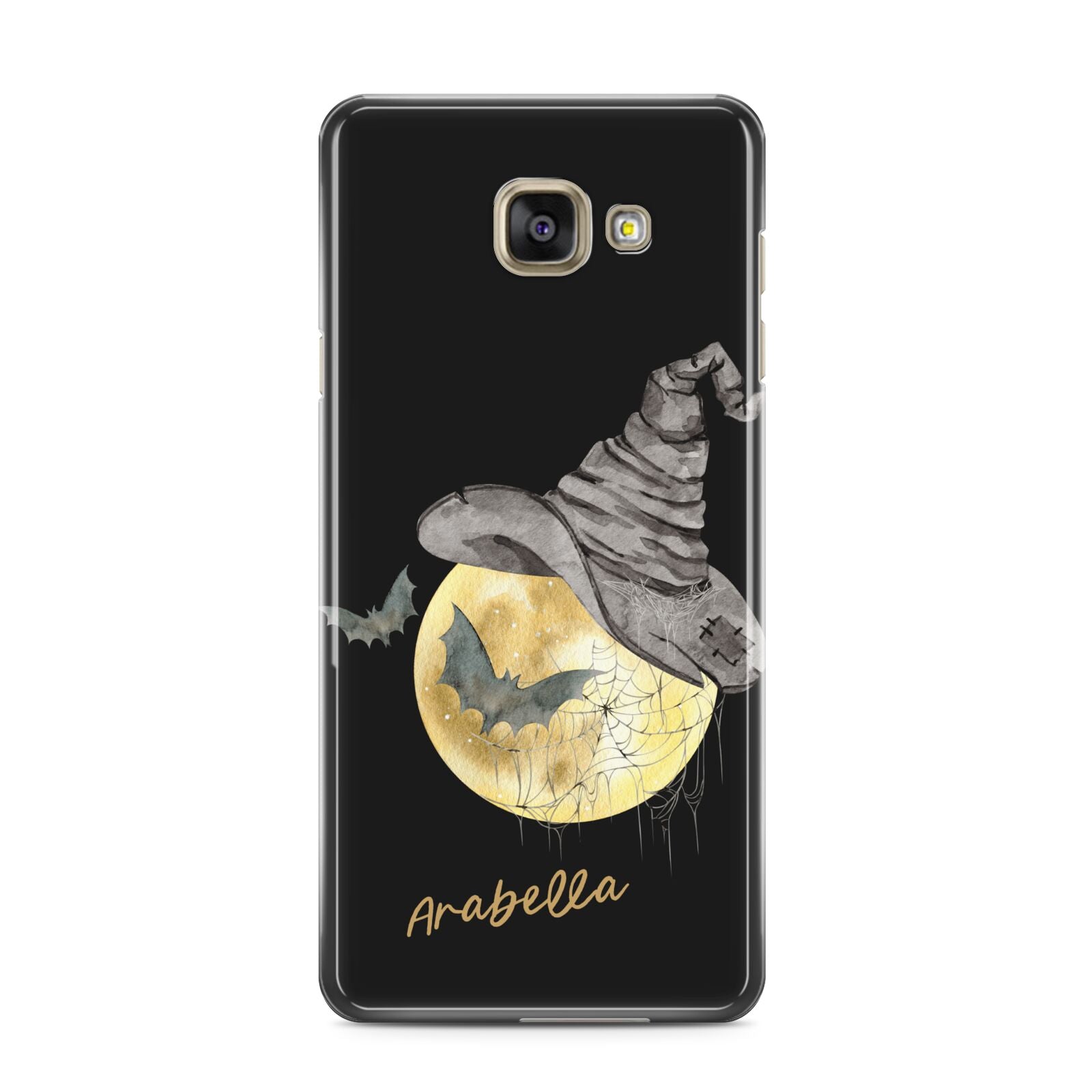 Personalised Witchy Moon Samsung Galaxy A3 2016 Case on gold phone