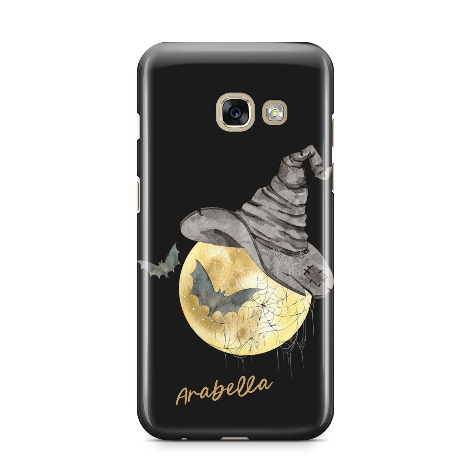 Personalised Witchy Moon Samsung Galaxy A3 2017 Case on gold phone