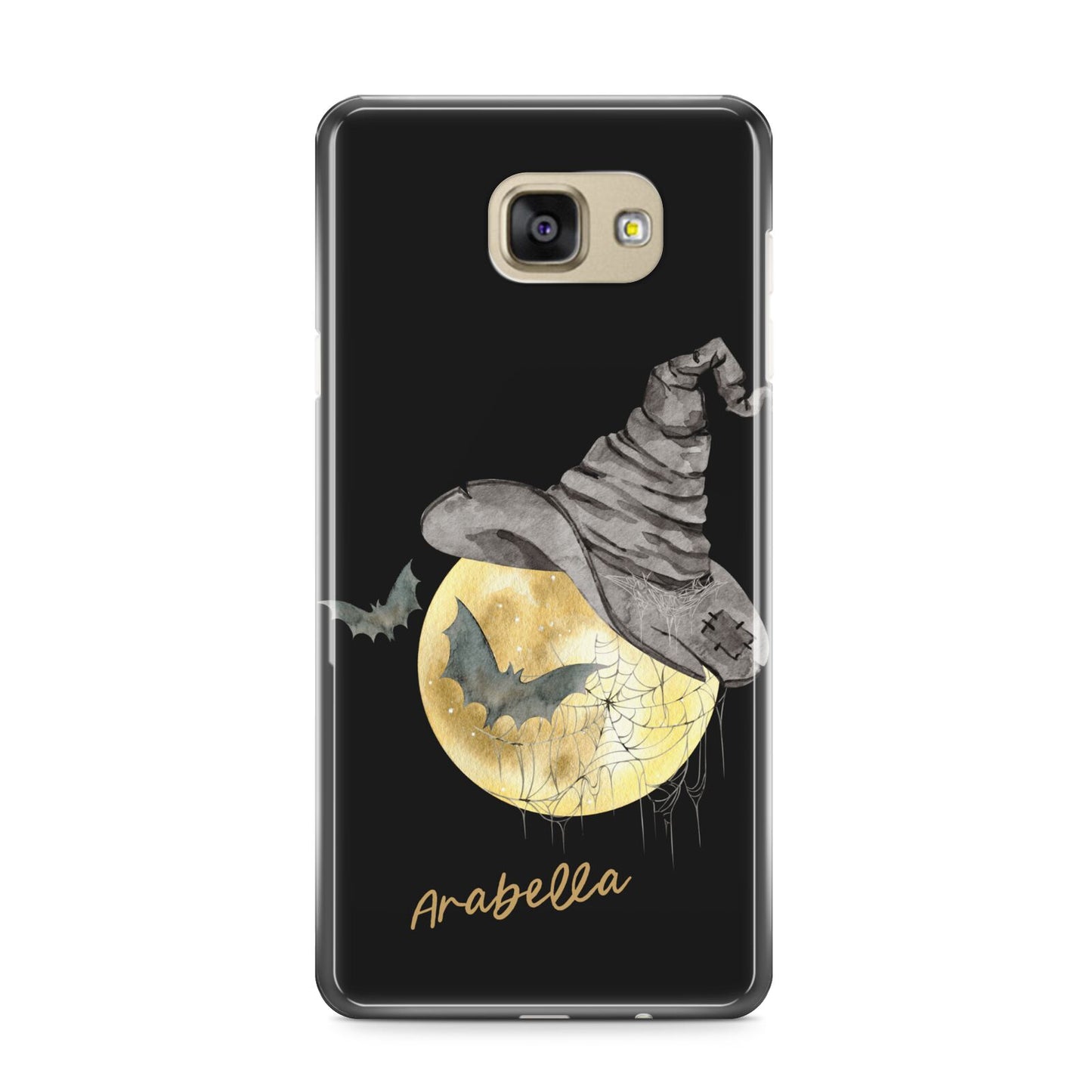 Personalised Witchy Moon Samsung Galaxy A9 2016 Case on gold phone