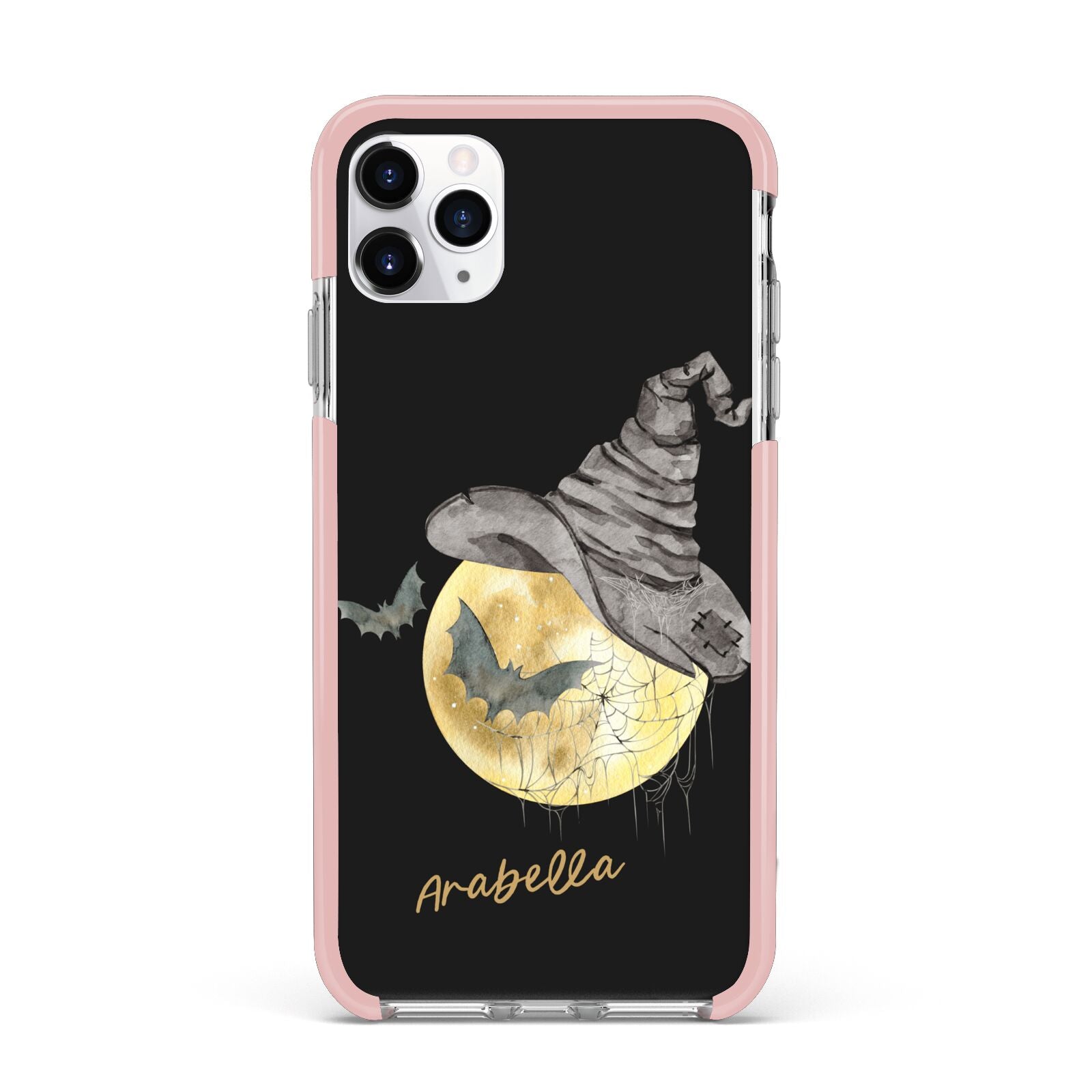 Personalised Witchy Moon iPhone 11 Pro Max Impact Pink Edge Case