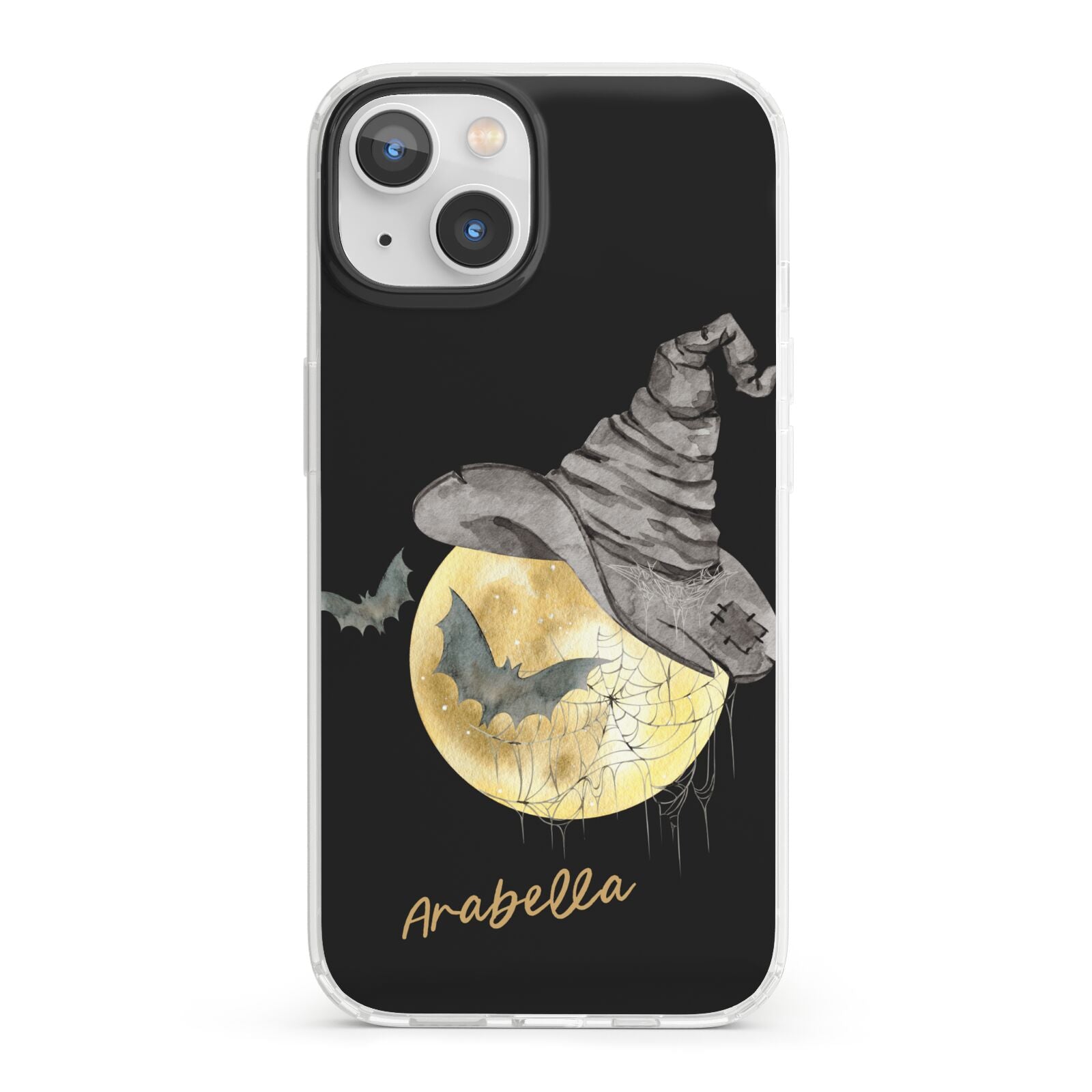 Personalised Witchy Moon iPhone 13 Clear Bumper Case