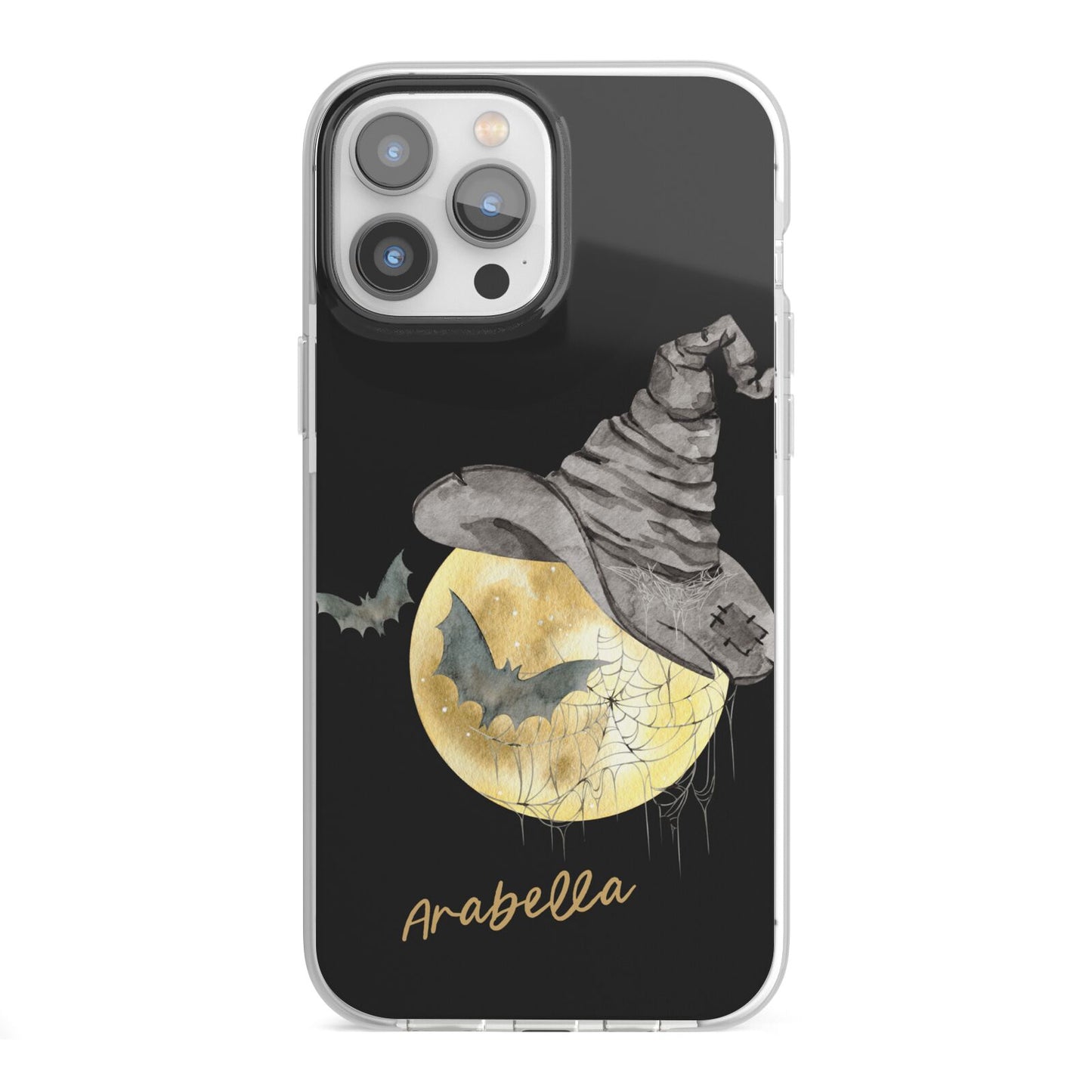 Personalised Witchy Moon iPhone 13 Pro Max TPU Impact Case with White Edges