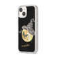 Personalised Witchy Moon iPhone 14 Clear Tough Case Starlight Angled Image