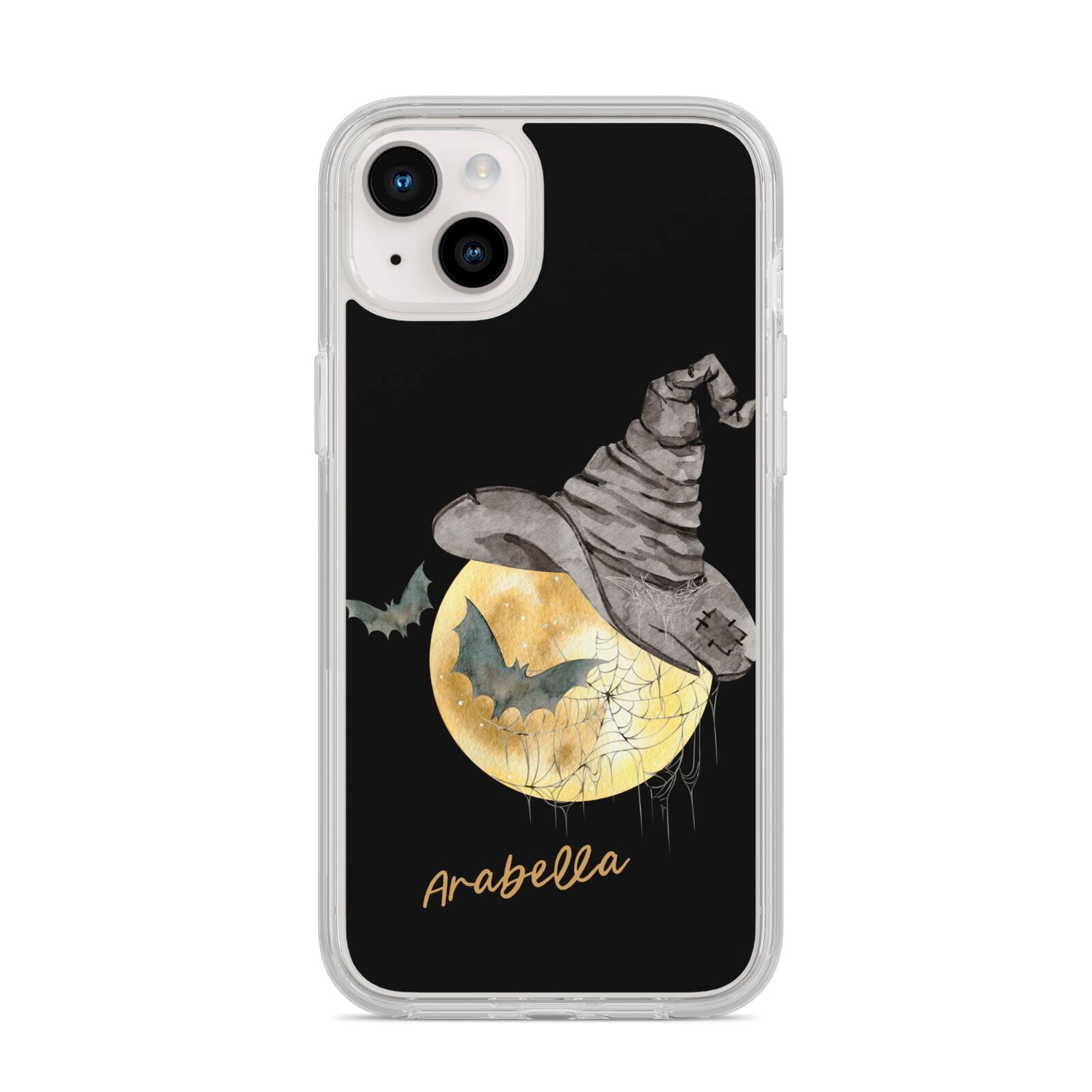 Personalised Witchy Moon iPhone 14 Plus Clear Tough Case Starlight