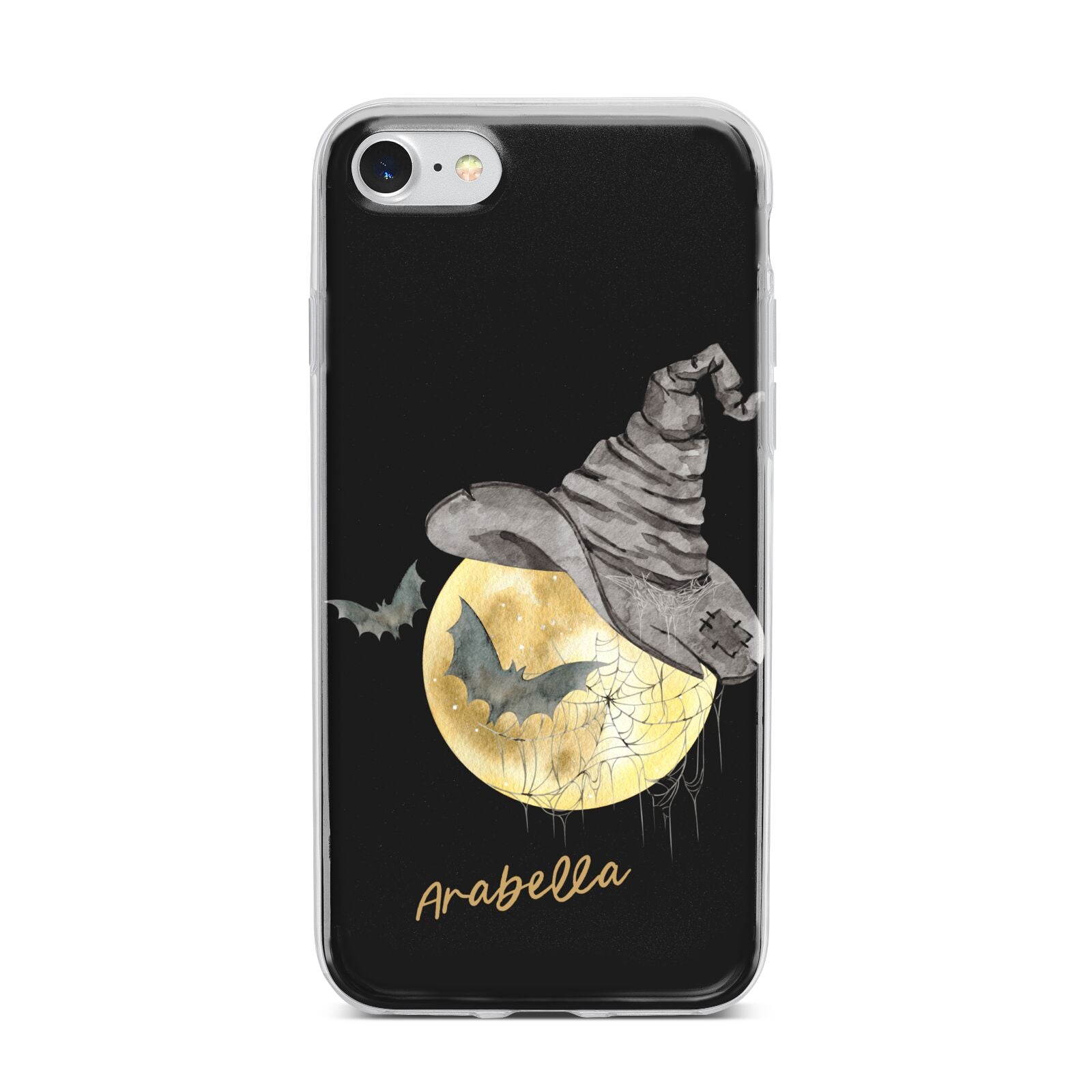 Personalised Witchy Moon iPhone 7 Bumper Case on Silver iPhone