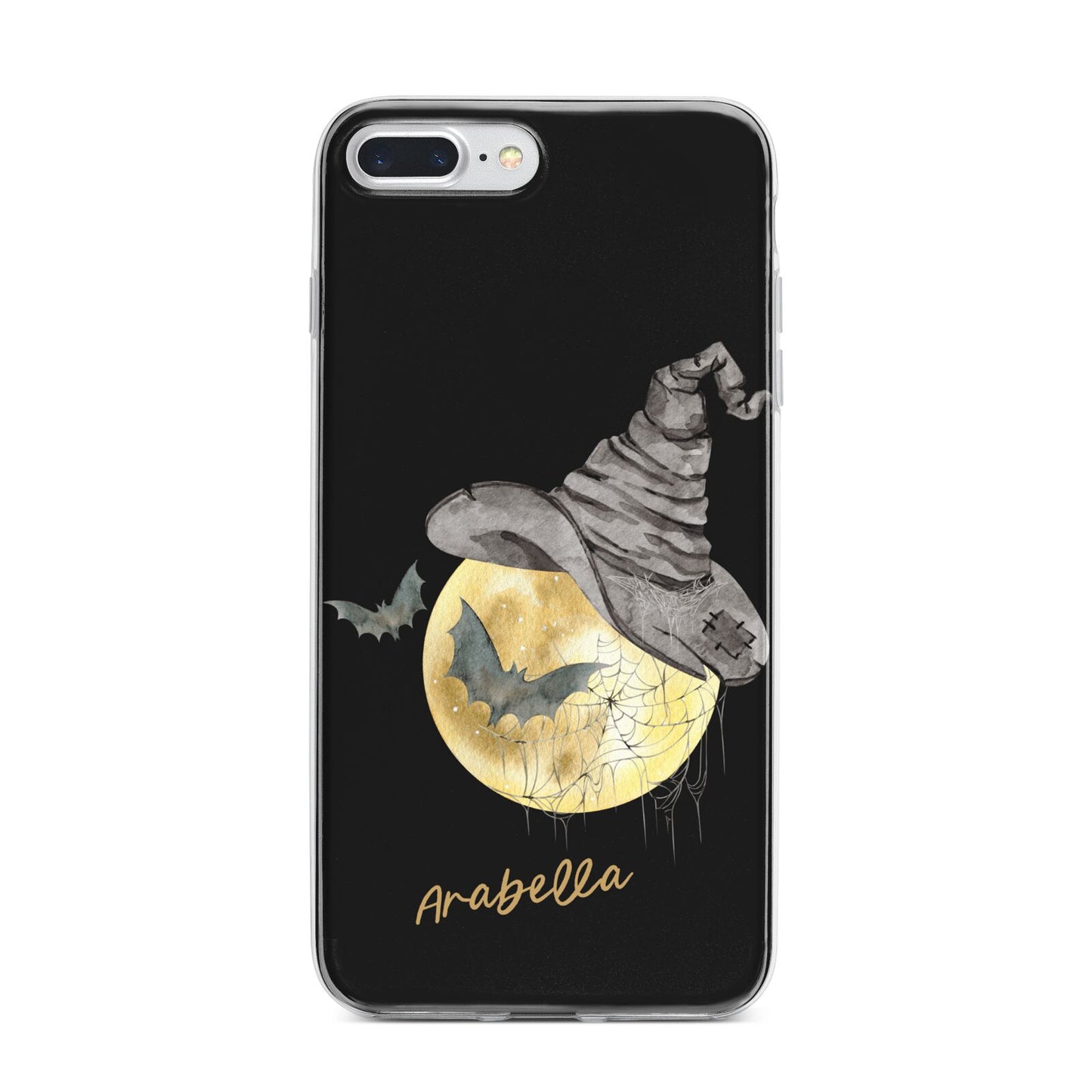 Personalised Witchy Moon iPhone 7 Plus Bumper Case on Silver iPhone