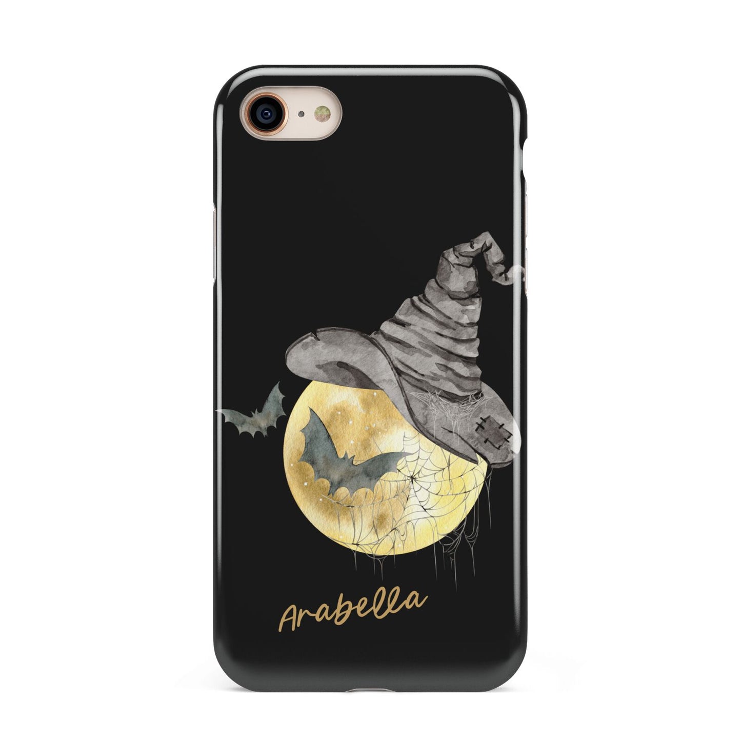 Personalised Witchy Moon iPhone 8 3D Tough Case on Gold Phone